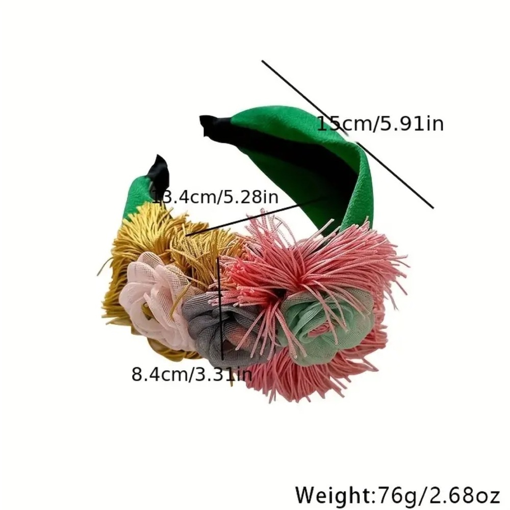 Pink Floral Tassel Colorful Headband - Picture 4 of 4
